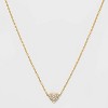 Valentine's Day Silver Plated Gold Dipped Micro Pave Heart Cubic Zirconia Pendant Necklace - Gold - 4 of 4