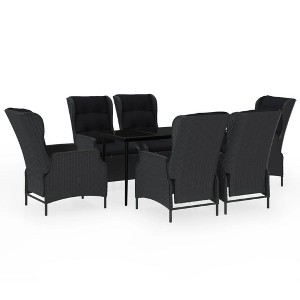 vidaXL Patio Dining Set Outdoor Dining Set Table and Chair Set for Garden - Dark Gray 55.1" Table Length 6 Items - 1 of 4
