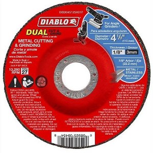 Diablo DBD045125X01F 4-1/2" Type 27 Metal Dual Cut and Grind Disc - 1 of 2