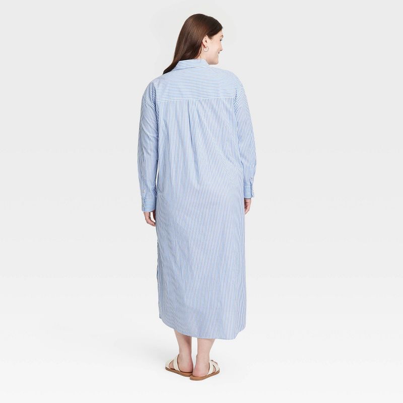 Women's Long Sleeve Cinch Waist Maxi Shirtdress - Universal Thread™, 3 of 11