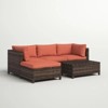 Chic Crate - Parkhurst 3-Person Outdoor Rattan Sectional w/ Cushions & Weather-Resistant Steel - 4 of 4