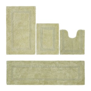 Lux Premium 100% Cotton Tufted Solid Reversible 4 Piece Bath Rug Set – Ultra-Soft, Water-Absorbent, Durable, Machine Washable Bathroom Rug - 1 of 4