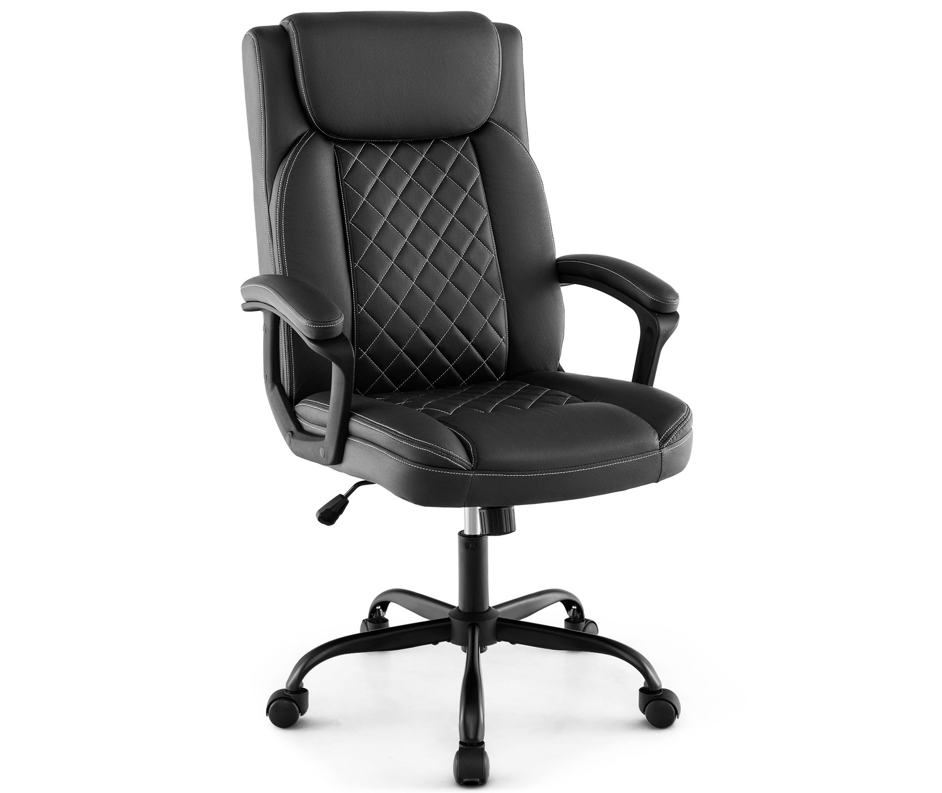 Costway Adjustable Office Desk Chair Ergonomic Executive Chair with Padded Headrest Armrest