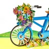 Wrapables 3D Pop Up Floral Greeting Card, Flower Bouquet Card for Mother's Day, Birthday, Anniversary, All Occasions, Bike - 3 of 4