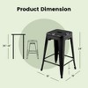 Tangkula 24" Set of 4  Barstool Counter Height Metal Bar Stool Stackable Chair - 4 of 4