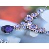 Anna-Kaci Women's Statement Necklace and Earring Set with Blue and Purple Crystal Accents, Silver Tone, Adjustable Chain, Vibrant Design - Purple - 2 of 4