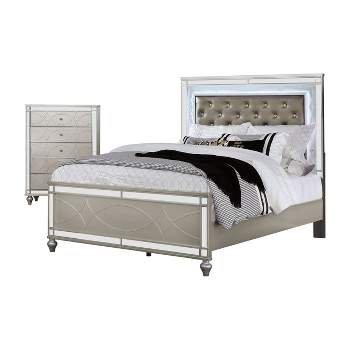 2pc La Mesa Bed and Chest Set Silver - HOMES: Inside + Out