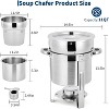 11QT Soup Chafer Set, Stainless Steel Round Soup Warmer with Pot, Notched Lids & Fuel Holders, Commercial Food Warmer for Buffets Events Party - 3 of 4