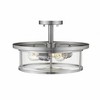 Z-Lite Savannah 3 - Light Semi-Flush Mount in  Brushed Nickel - 2 of 4