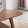 Chic Crate-Solid Oak Wood Coffee Table & Work from Home Desk with Storage Shelf - Walnut Finish, Low Profile, Easy Assembly - 3 of 4