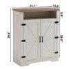 SKRAN 6-Tier Shoe Storage Cabinet, Farmhouse Shoe Rack with Adjustable Shelf & 2-Tier Open Storage with Anti-tip Fitting for Entryway, White+Oak - 3 of 4
