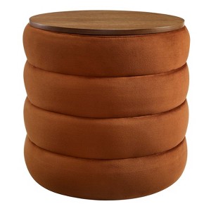 Modway Mezzo Round Performance Velvet Storage Ottoman - 1 of 4