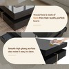 Lyngins Geometric Coffee Table with LED Strip Lights – UV High-Gloss Finish, Double-Layer Storage, 2-Tier Square Center Table for Living Room - 4 of 4