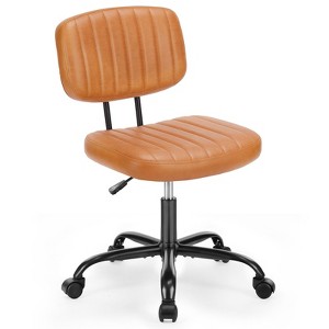 NicBex PU Leather Low Back Adjustable Height Office Desk Chairs with Wheels for Work Study Vanity - 1 of 4