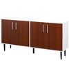 HOMCOM Modern Sideboard, Buffet Cabinet, Console Table with Adjustable Shelves, Anti-Topple Design, and Large Countertop, Brown - 4 of 4