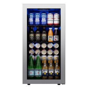 Ca'Lefort Beverage Refrigerator Cooler,95-121 Can Freestanding Beverage Fridge,with Glass Door for Home/Bar/Office - 1 of 4