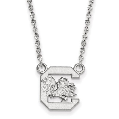 Black Bow Jewelry 10k White Gold South Carolina Gamecocks NCAA Necklace 18 Inch