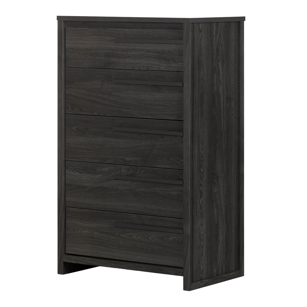 South Shore Tao 5 Drawer Chest: Modern Urban Bedroom Storage, Gray Oak Finish