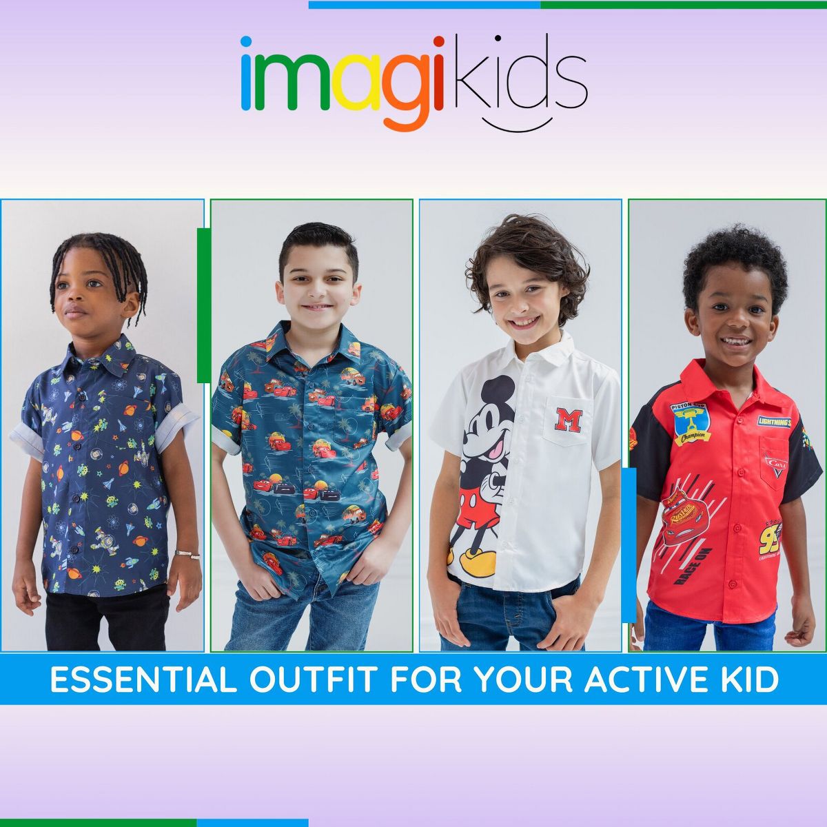 Disney Boys' Short Sleeve Button-Down Shirt Little Kid to Big Kid - thumbnail 4