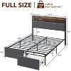 homfan Full Bed Frame with 2 Storage Drawers, Upholstered Bed Frame Full Size, No Box Spring Needed, Easy Assembly, Grey - 2 of 4