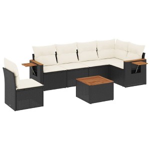 vidaXL Garden Sofa Set Black PE rattan Large Modular Garden Sofa Set - 1 of 4