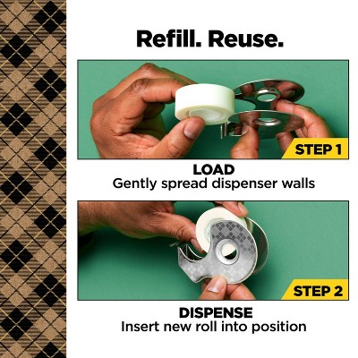 Scotch Stainless Steel Refillable Tape Dispenser with 2 Rolls