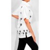 LA LEELA Women's Casual Solid Hawaiian Blouse Shirt V Neck Blouses Button Up Short Sleeve Dress Tops Tee Shirts for Women - 2 of 4