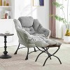Dexmalle Modern Lazy Chair with Ottoman with Soft Cushion - 2 of 4