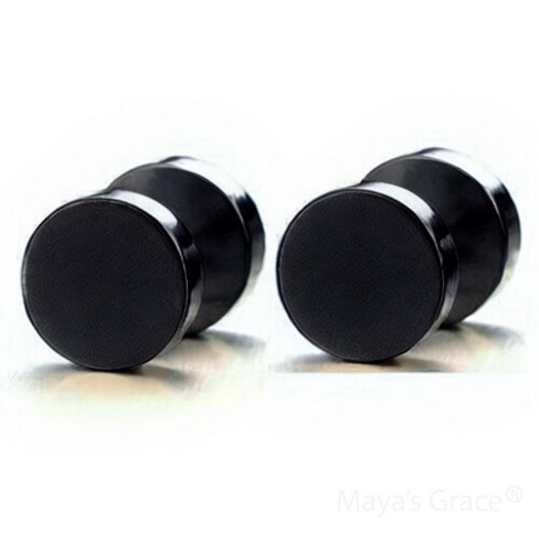 Maya's Grace Round Barbell Dumbbell Flat Back Disc Stud Earrings Unisex - image 1 of 4