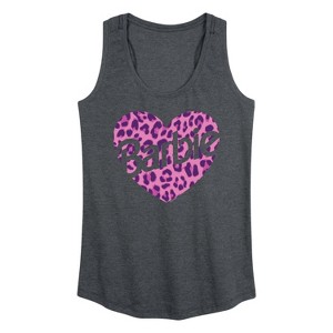 Women's - Barbie - Leopard Heart Graphic Racerback Tank - 1 of 4