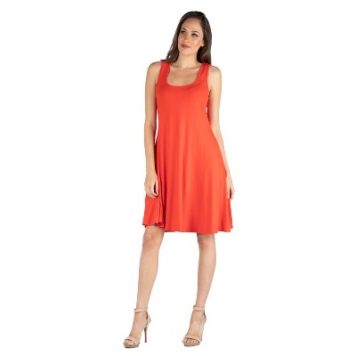 Sleeveless A Line Fit And Flare Skater Dress-orange-s : Target