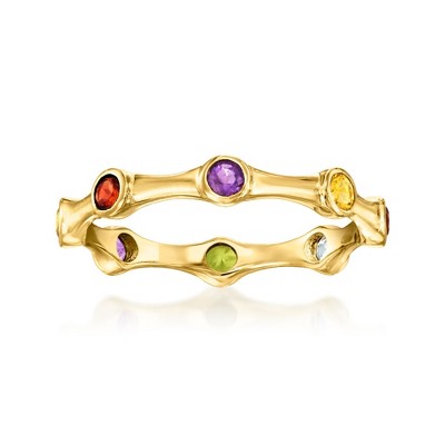 Ross-Simons 0.41 ct. t.w. Multi-Gemstone Studded Ring in 18kt Gold Over Sterling