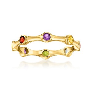 Ross-Simons 0.41 ct. t.w. Multi-Gemstone Studded Ring in 18kt Gold Over Sterling - 1 of 4