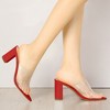 Allegra K Women's Clear Chunky Heel Slides Sandals Mules - 2 of 4