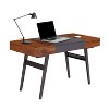Techni Mobili Expandable Modern Desk with Storage Mahogany: Laminated MDF, Steel Frame, 5-Year Warranty - 3 of 4
