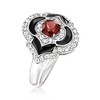 Ross-Simons 0.70 Carat Garnet and .70 ct. t.w. White Topaz Ring With Black Enamel in Sterling Silver - 3 of 4