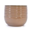 Chic Crate Modern Ceramic Planter Pots Set of 3 – Versatile Indoor/Outdoor Flowerpots with Drainage Holes - 4 of 4