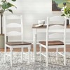 Set of 2 Skipton Dining Chairs White/Walnut - Buylateral: Rubberwood Frame, Ladder-Back Design - 2 of 3