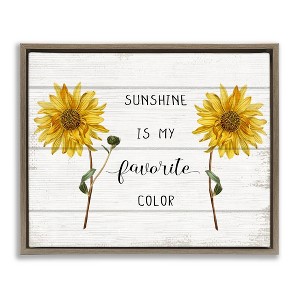 Stupell Industries Sunshine is my Favorite Color Floating Frame Canvas Art, Brown, 21" x 17" - 1 of 4