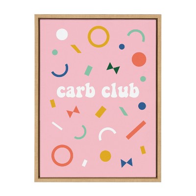 18" x 24" Sylvie Carb Club Framed Canvas by Duchess Plum Natural - Kate & Laurel All Things Decor