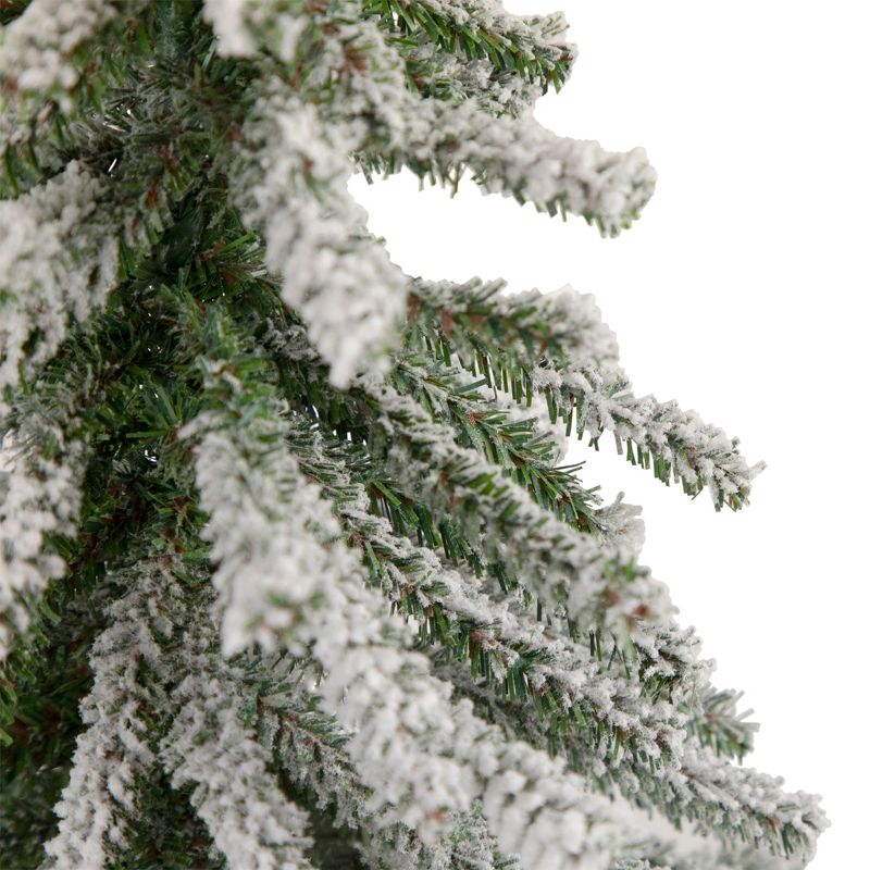 Northlight 1.5 FT Potted Flocked Downswept Mini Village Pine Medium Artificial Christmas Tree - Unlit, 3 of 7