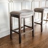 Maven Lane Adrien Rustic Backless Fabric Saddle Seat Counter Height Bar Stool - 2 of 4