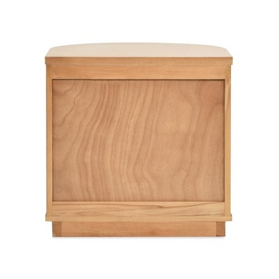 Valentine Natural Brown Beech Wood Half Moon Storage Side Table
