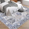 Coucheta Area Rug Washable Non-Slip Vintage Floral Carpet for Living Room Kitchen Bedroom, Multi-Color & Size - 4 of 4