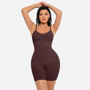 Feelingirl Women's Seamless Tummy Control Butt Lift Full Body Shapewear Bodysuit Black XS/S - 1 of 1