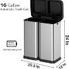 2x8 Gallon Sensor Trash Can with Dual Compartment Soft Lid and Recycling Bin Combo for Kitchen, Bathroom, Office - 2 of 4