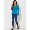 Allegra K Women's Slim Fit V-Neck Long Sleeve Ribbed Pullover Knitted Peplum Sweater - 2 of 4