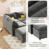126" Modular U-Shaped Sectional Sofa Bed with Storage Seat & Faux Double-Layer Cushions - 3 of 4