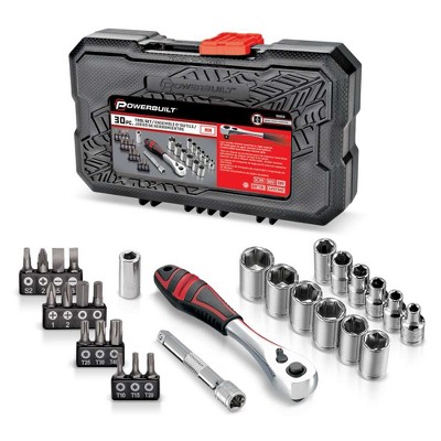 Powerbuilt 30 Piece 1/4 Inch Drive Metric Socket Set : Target