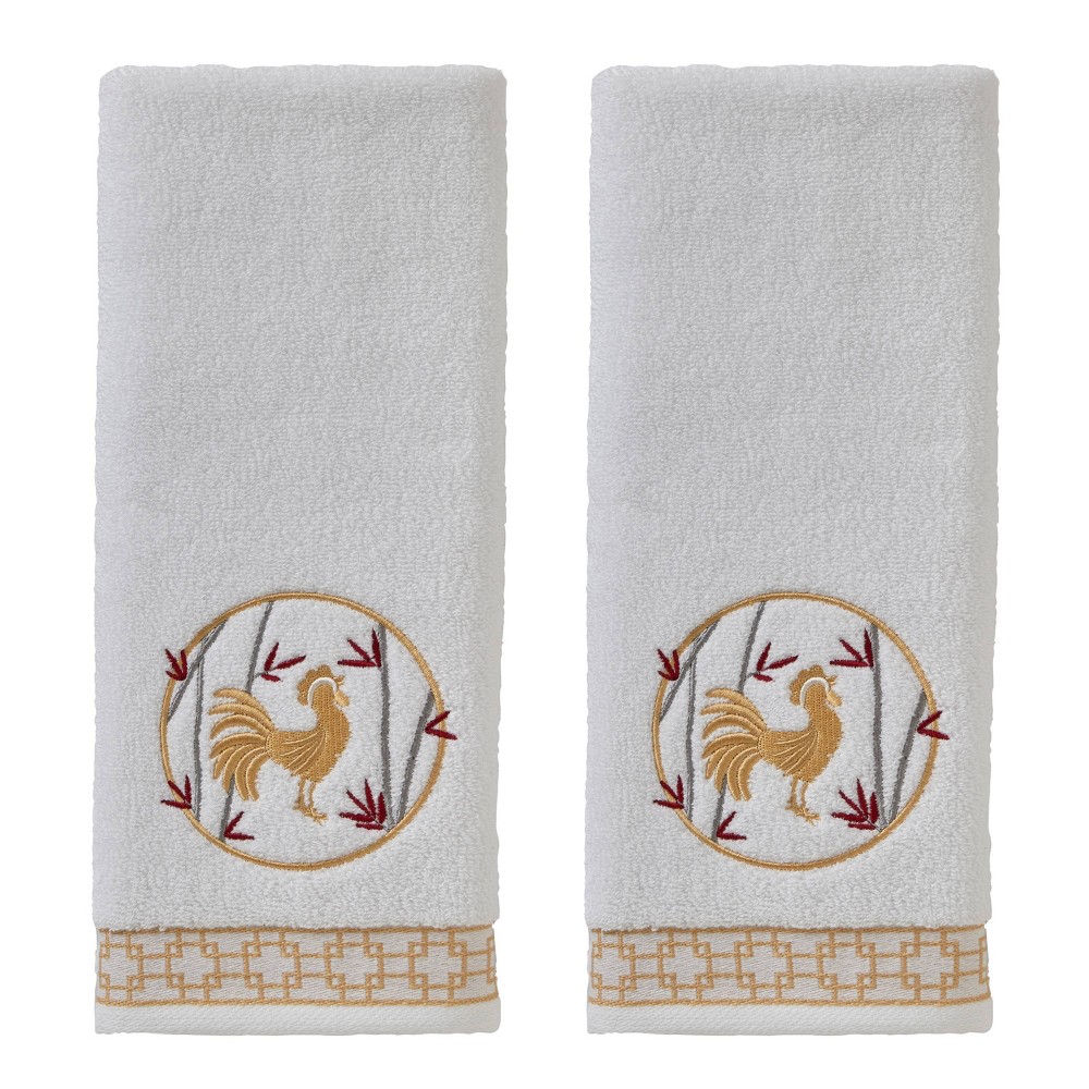 Photos - Towel 2pc Vern Yip Zodiac Rooster Hand  Set White - SKL Home: Cotton Jacqua